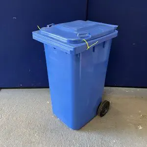 Paper shredding wheelie bin